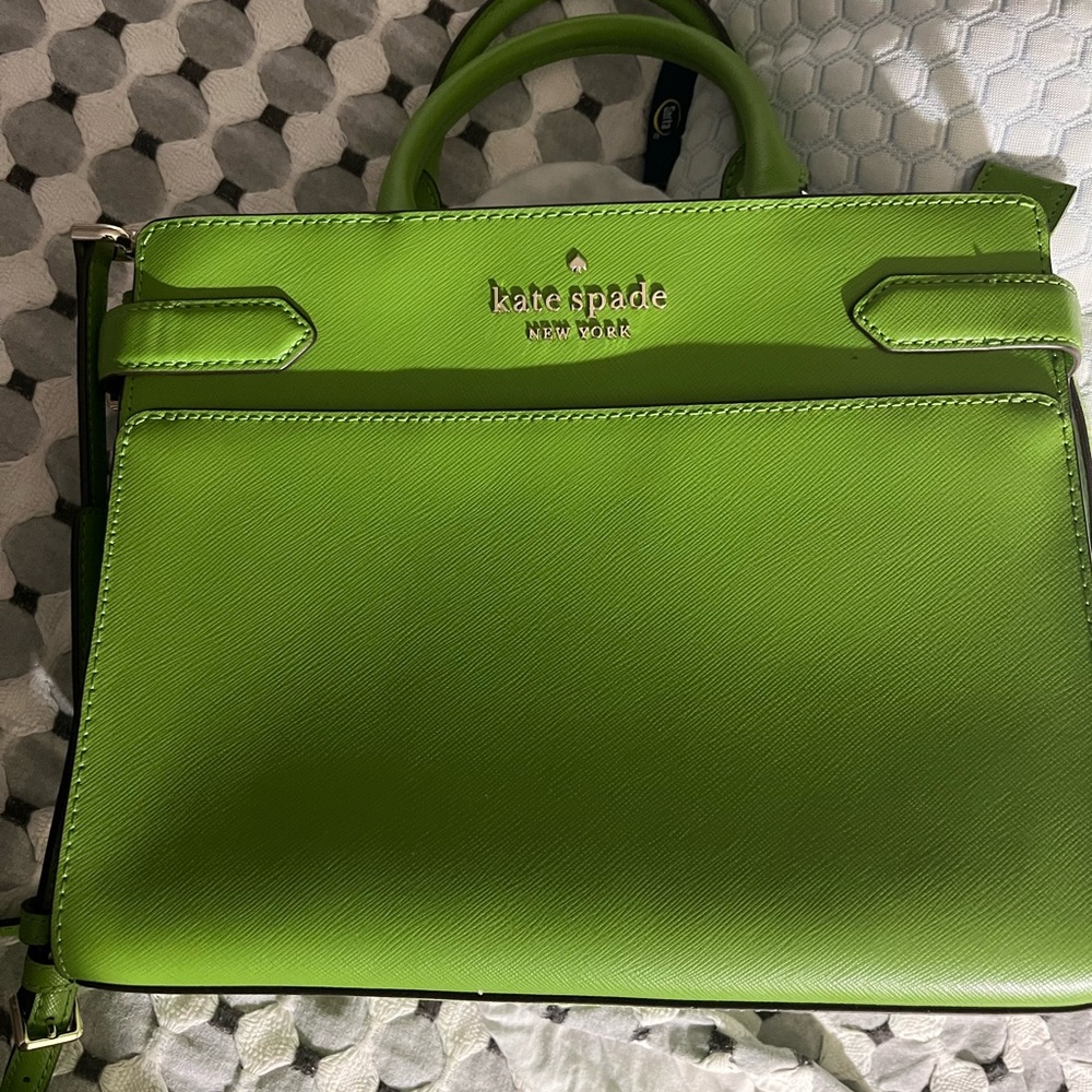 kate spade Lime Green Leather Satchel with Top Handles